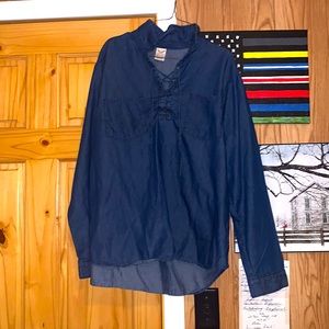 Faded Glory long sleeve shirt, size XXL/20. Denim.